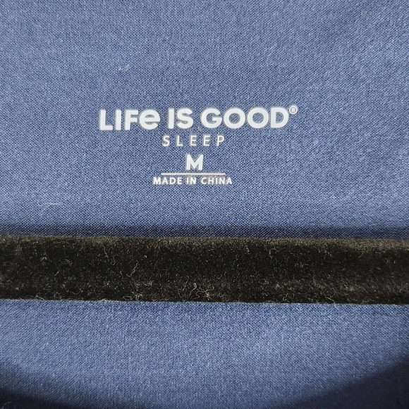 Life Is Good Sleep Shirt Women M Halloween Blue Long Sleeve Fall Pumpkin Dog NWT - Picture 4 of 8